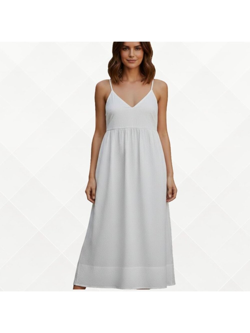 A New Day Seersucker Maxi Dress • XS • NWT • White